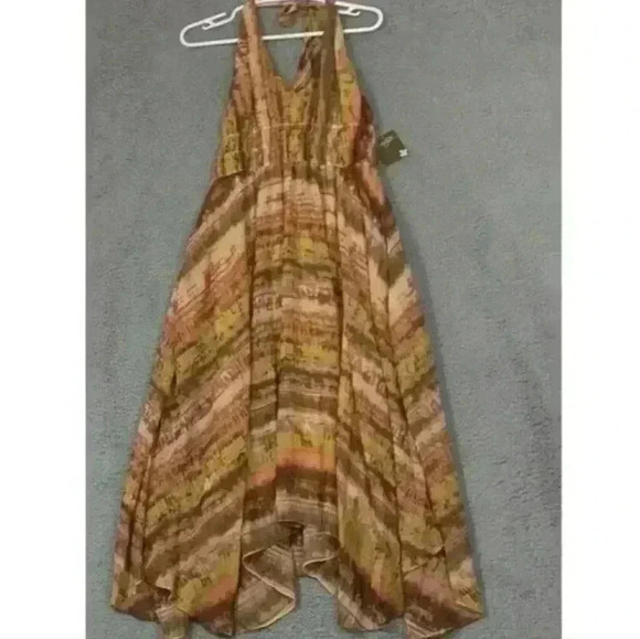 Taylor Halter V Neck Sleeveless Smocked Waist Dress - Picture 3 of 7